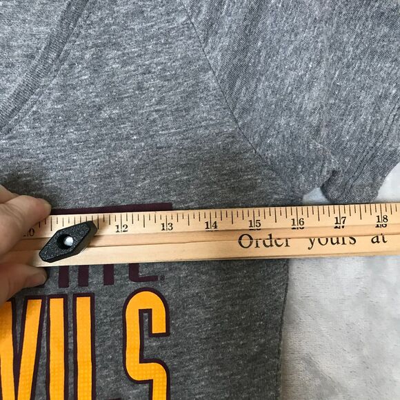 Arizona State Sun Devils Shirt Womens Large Adidas Heather Gray V Neck - Picture 8 of 10